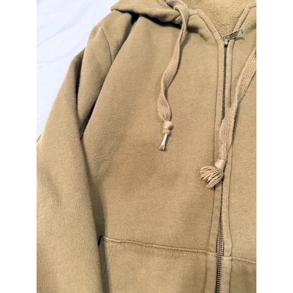 PINK VS Womens Full Zip Up Hoodie Olive Army Green with Flowers XL - Picture 4 of 7